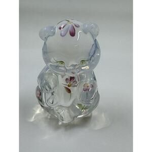 BEAUTIFUL‎ !! Fenton Hand Painted Glass Bear,Signed C.Curry"Chris Curry"